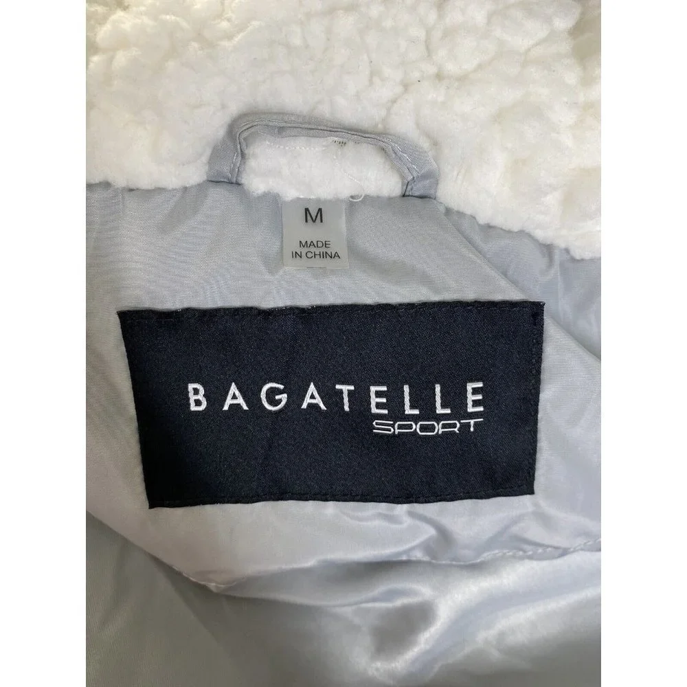 Bagatelle Sport Womens Grey Utility Faux Shearling Lined Hood Puffer‎ Coat SZ M